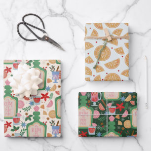 Holiday Beverages Wrapping Paper Sheet