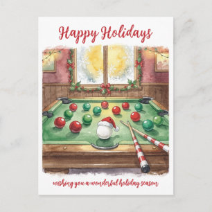 Holiday Billiard player Christmas Cards