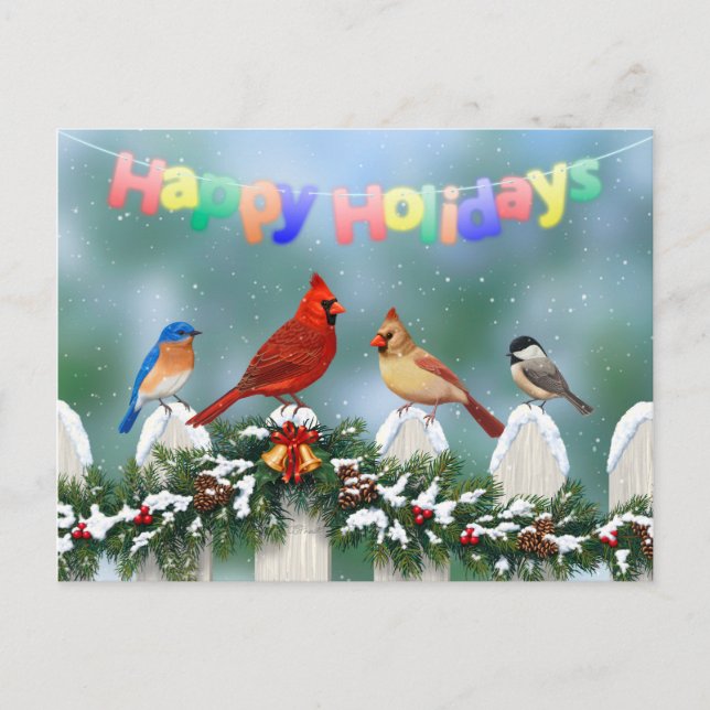 Holiday Birds & Christmas Garland (Front)
