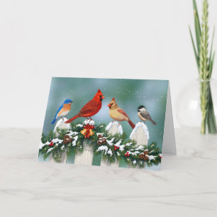 Holiday Birds & Christmas Garland Card