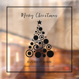 Holiday Black Christmas Tree Window Decoration