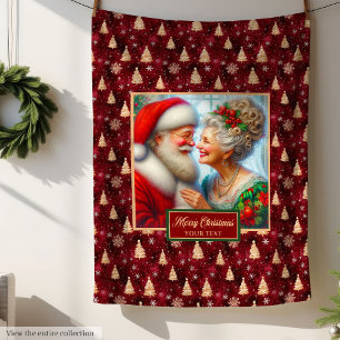 Holiday  Blanket Mr. & Mrs. Claus Christmas Gift
