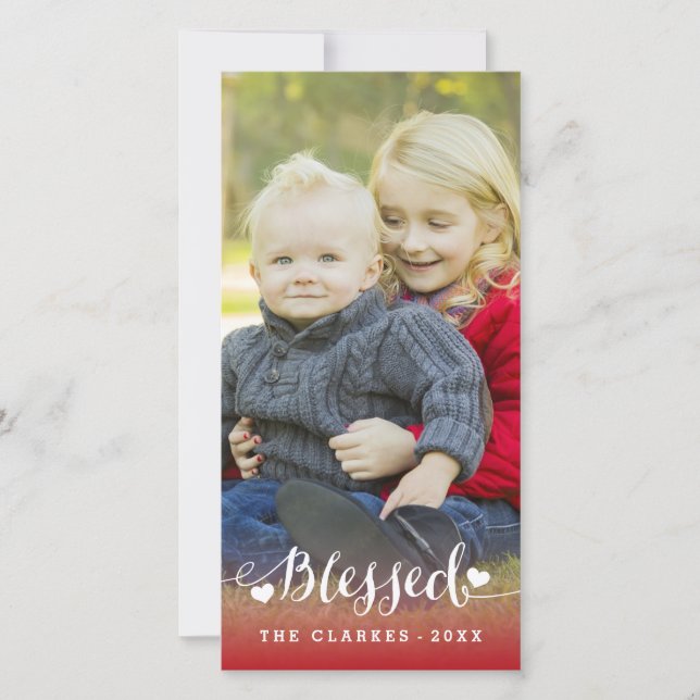 Holiday Blessings | Holiday Photo Card Portrait (Front)