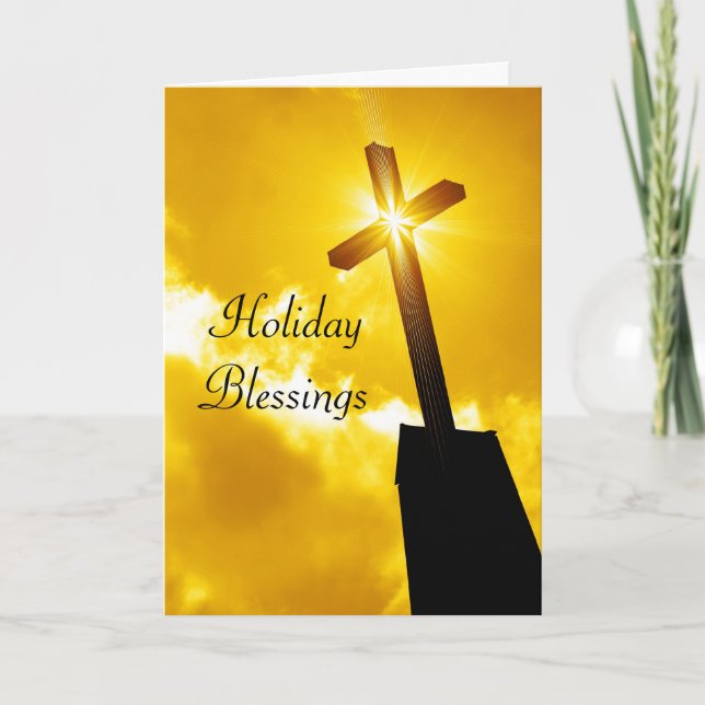 Holiday Blessings Religious Greeting Card (Front)