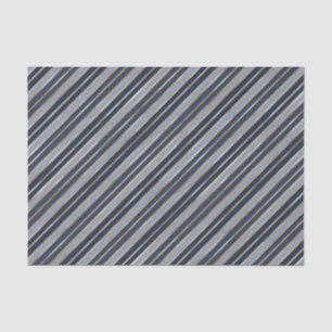 Holiday Blue and Gold Foil Christmas Stripes Tissue Paper