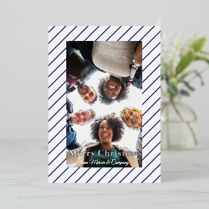 Holiday Blue and White Stripes Real