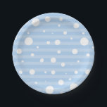 Holiday Blue Snow & Stripes Polka Dot Plates<br><div class="desc">Throw a party with these red and white polka dot plates.</div>