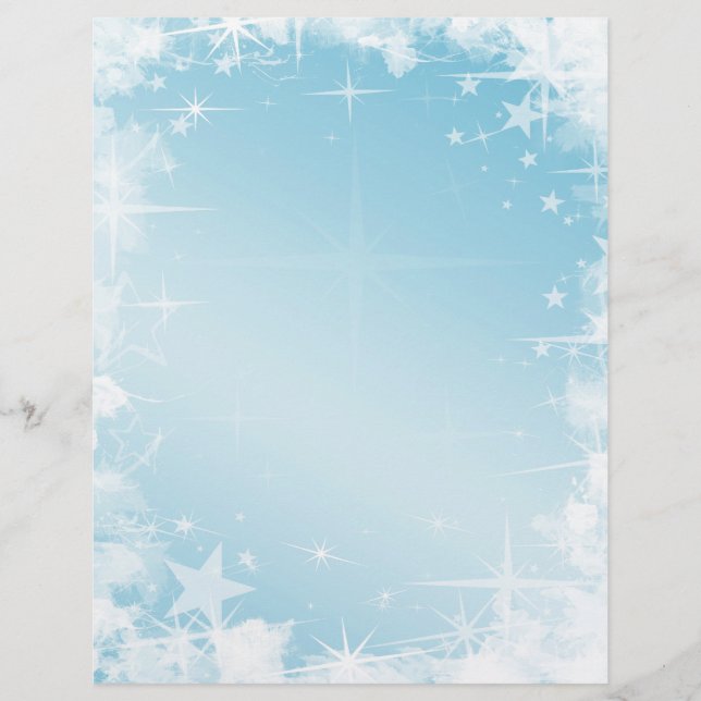 Holiday Blue Stars Letterhead (Front)