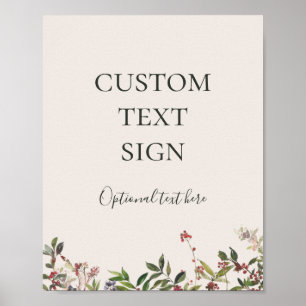 Holiday Botanical Champagne Cards and Gifts Custom Poster