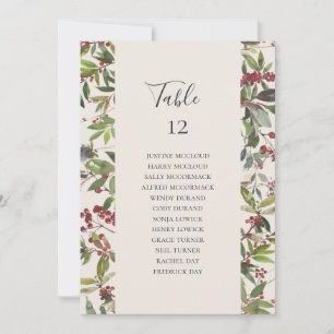 Holiday Botanical Ivory Table Number Seating Chart