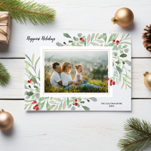 Holiday Botanical Red Berries Family Photo Collage