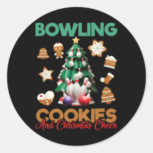 Holiday Bowling Xmas Bowling Team Matching Bowling Classic Round Sticker