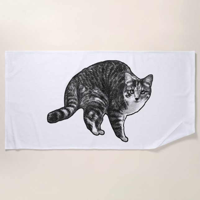 Holiday Break Tabby Beach Towel (Front)