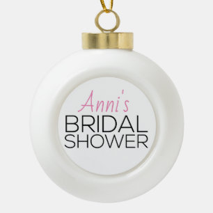 Holiday Bridal Shower Favour Ceramic Ball Christmas Ornament