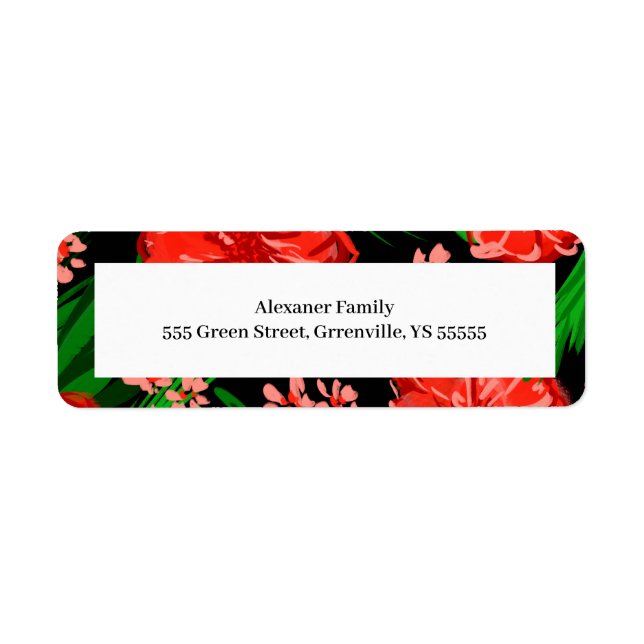 Holiday Bright Floral Border Framed Address (Front)