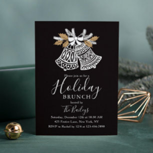 Holiday Brunch Christmas Brunch Chic Bells Invitation
