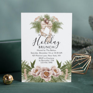 Holiday Brunch Christmas Brunch Chic Floral Invitation