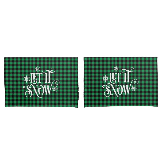 Holiday Buffalo Plaid Pillowcase Pair (Front-Set)