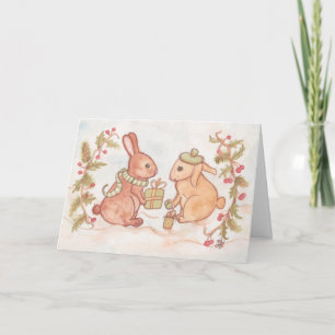 Holiday Bunnies Exchange Gifts Card