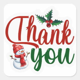 Holiday Business Christmas Thank You Square Sticker