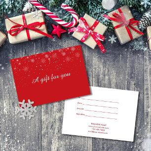 Holiday Business Gift Certificate Snowflakes