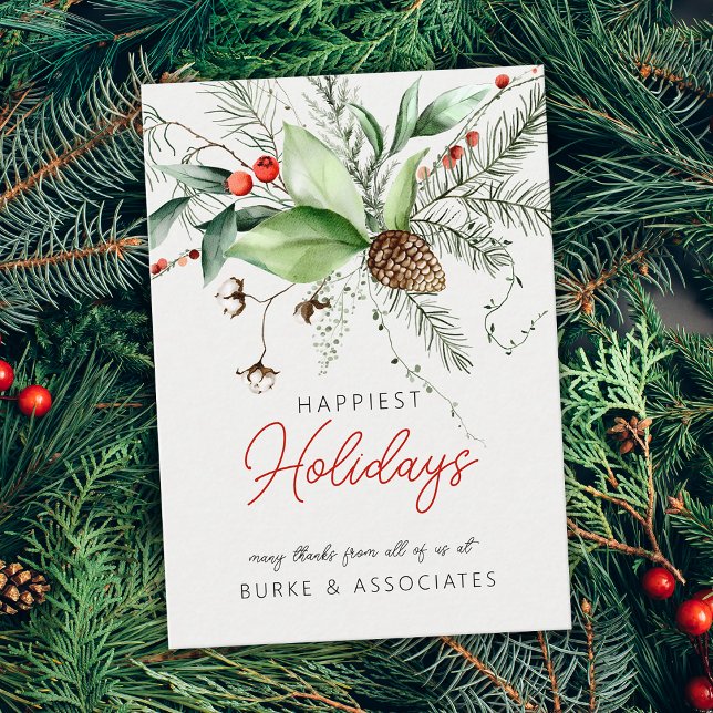 Holiday Business Greenery Personalized Business Card (Holiday Business Greenery Personalized Business Card)