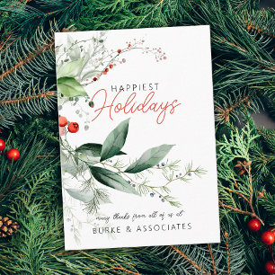 Holiday Business Greenery Personalized Business Card