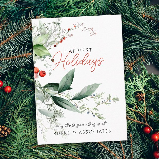 Holiday Business Greenery Personalized Business Card (Holiday Business Greenery Personalized Business Card)