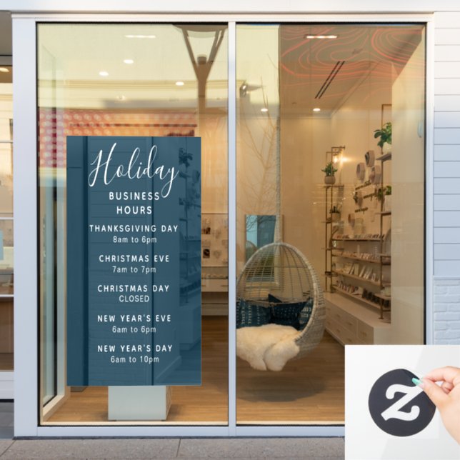 Holiday Business Store Hours Custom Colour (Store Window)