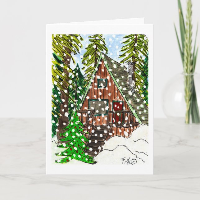 Holiday Cabin Snow card (Front)