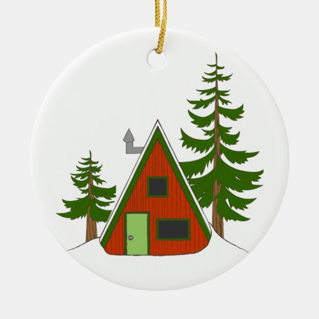 Holiday Cabin: 'Tis the Season to be Cosy Ceramic Tree Decoration (Front)