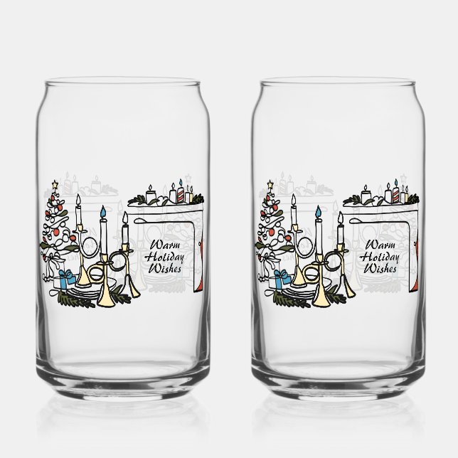 Holiday Candle Can Glasses (Front)