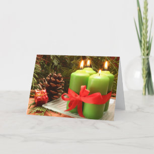 HOLIDAY CANDLES AND TREE CARD