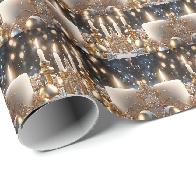 Holiday Candles Holiday Wrapping Paper (Roll Corner)