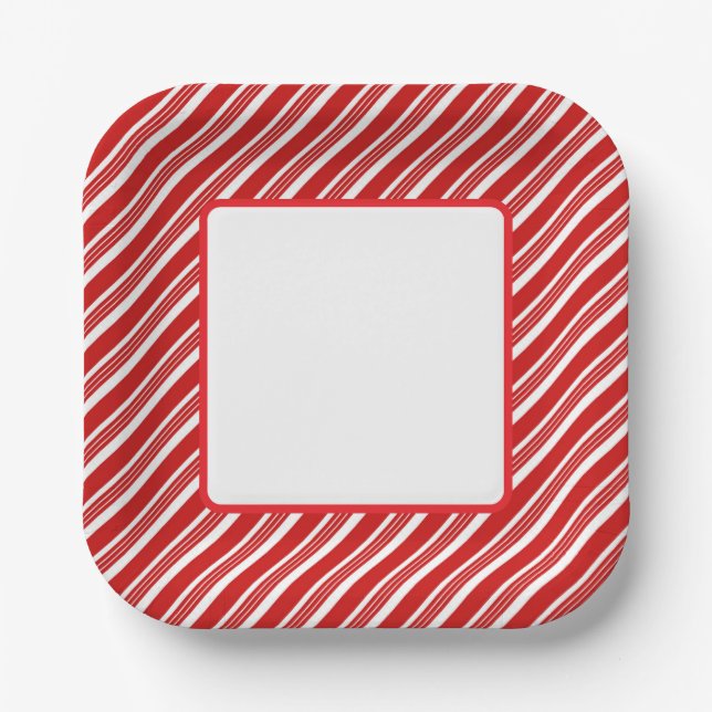 Holiday Candy Cane Paper Plates (Front)