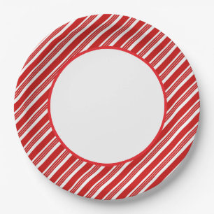 Holiday Candy Cane Paper Plates