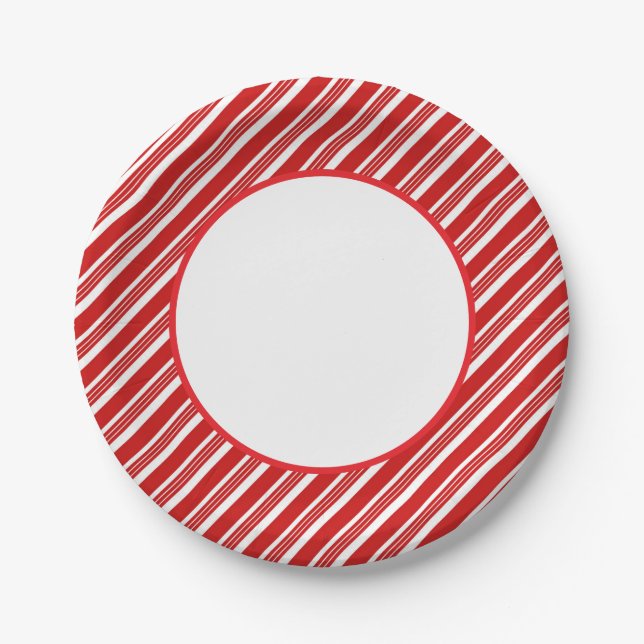 Holiday Candy Cane Paper Plates (Front)