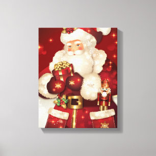 Holiday Canvas Art-Santa Print