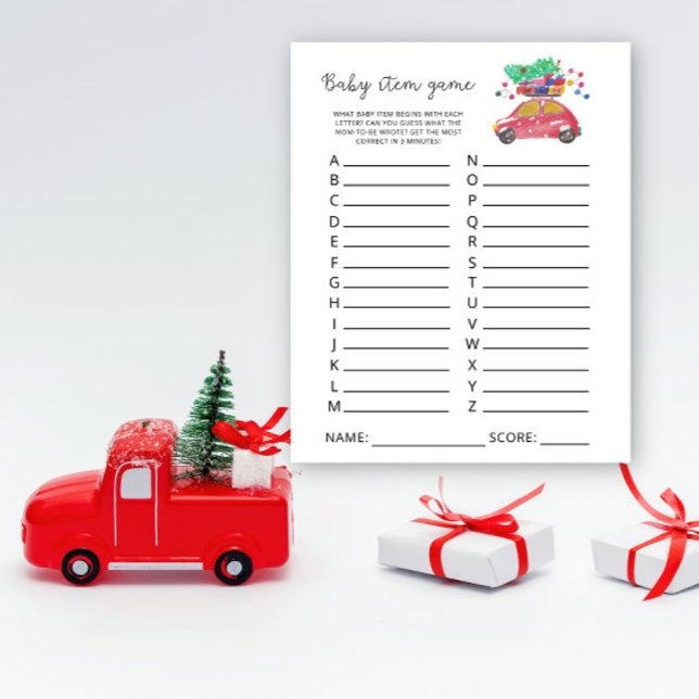 Holiday car Baby Item Game. Baby Shower Game (Creator Uploaded)