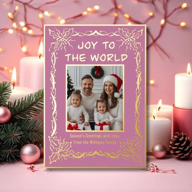 Holiday Card 2 Photo Custom Christmas Soft Pink (Creator Uploaded)