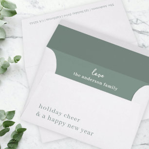 Holiday Card Envelope Minimal Christmas Green