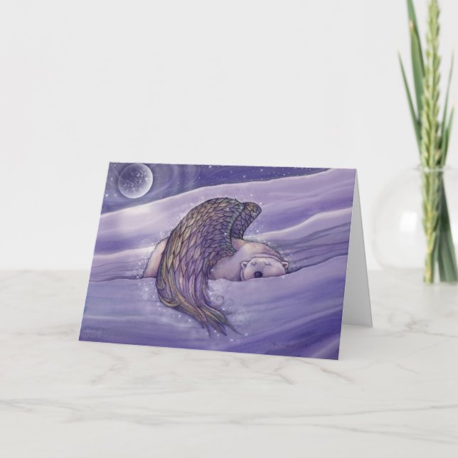 Holiday Card Polar Bear with Wings (Front)