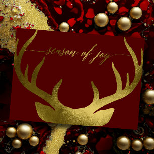 Holiday Card Reindeer Gold Season of Joy