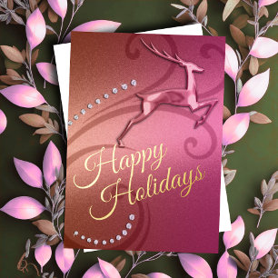 Holiday Card Reindeer Pink