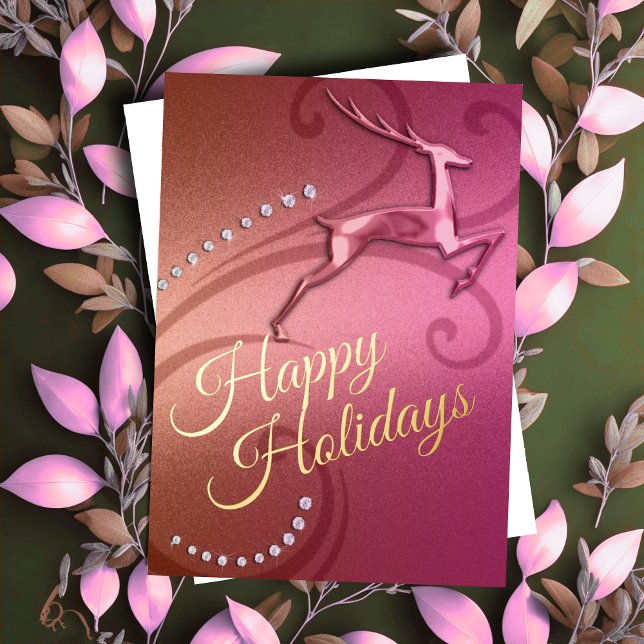 Holiday Card Reindeer Pink (Creator Uploaded)