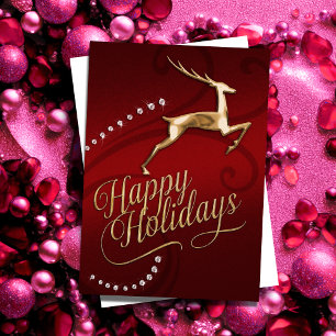Holiday Card Reindeer Red