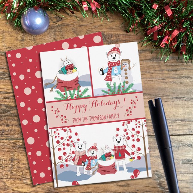 Holiday Card Template | Polar Bears and Berries (Creator Uploaded)