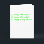 Holiday Card that Covers Everyone!<br><div class="desc">The holiday card that covers every religion.  No more hunting and picking or trying to find out what someone's religion is.</div>