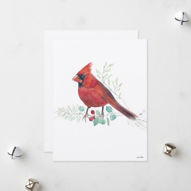 Holiday Cardinal Art (Front/Back In Situ)