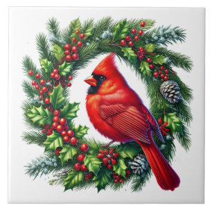 Holiday Cardinal Ceramic Tile
